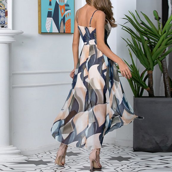 High Low Chiffon Summer Maxi Dress - Picture 2 of 6